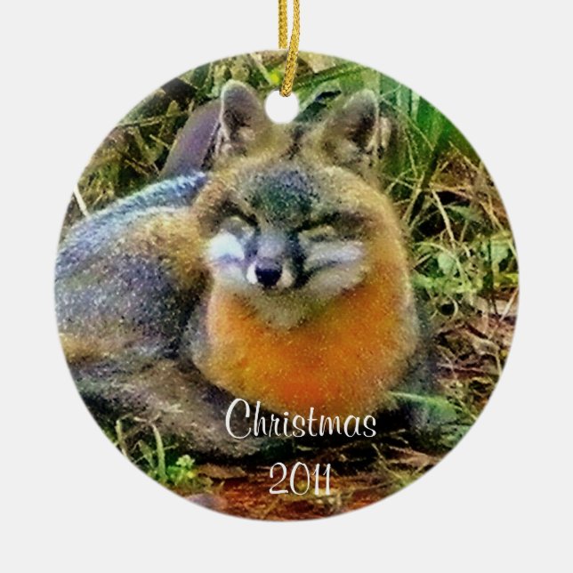 Sleeping Foxes  Christmas ornament (Front)