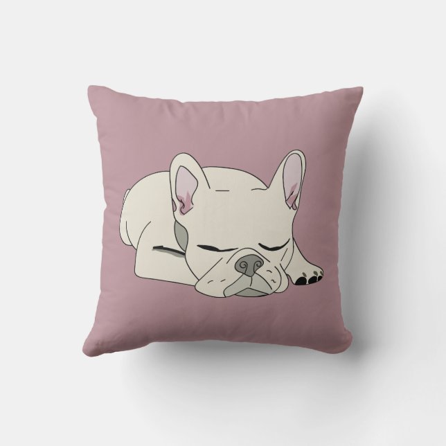 Sleeping French Bulldog Cushion (Back)