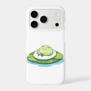 Sleeping Frog on Lily Pad Kawaii Design