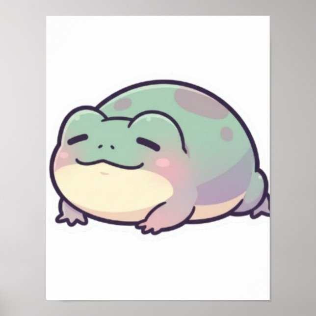 Sleeping Frog Poster Cute Cosy Frog Aesthetic Rela (Front)