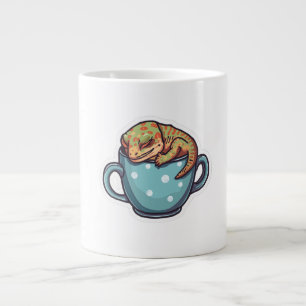 Sleeping gecko large coffee mug