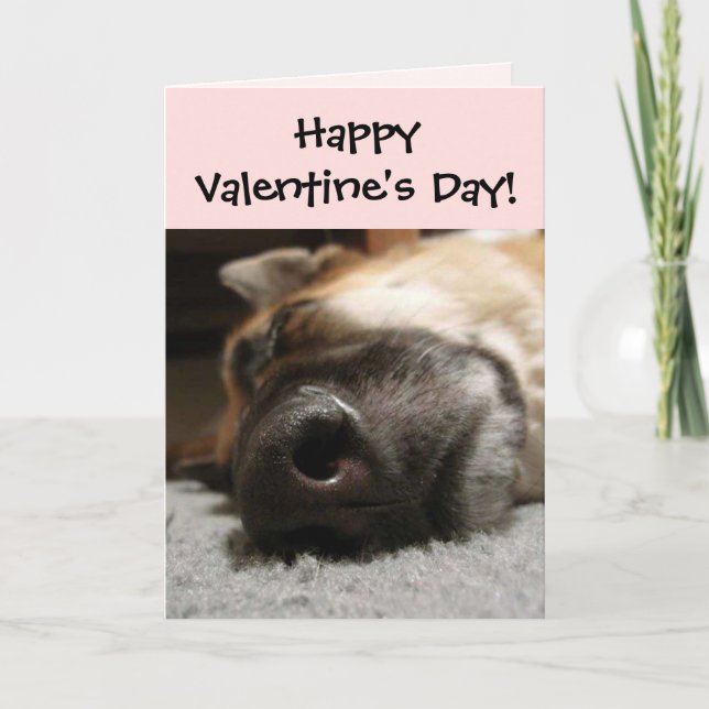 Sleeping German Shepherd Valentine's Day Card (Front)
