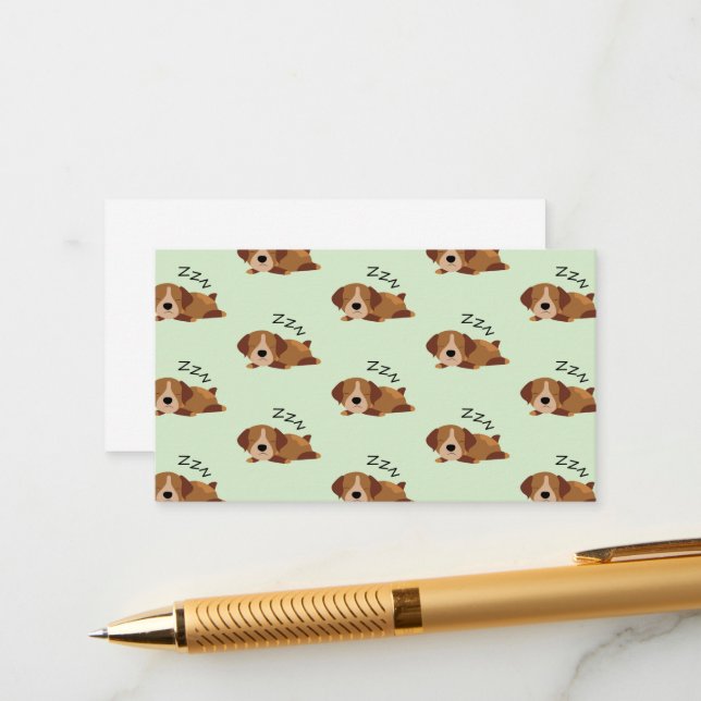Sleeping German Shorthaired Pointer Dog Lover ZZZ Enclosure Card (Front/Back In Situ)