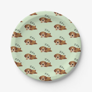 Sleeping German Shorthaired Pointer Dog Lover ZZZ Paper Plate