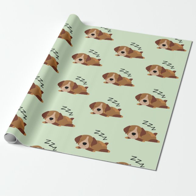 Sleeping German Shorthaired Pointer Dog Lover ZZZ Wrapping Paper (Unrolled)