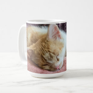 Sleeping ginger kitten coffee mug