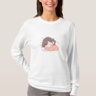 Sleeping Girl And Her Cat T-Shirt