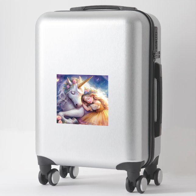 Sleeping Girl Unicorn Dreamscape (Suitcase)