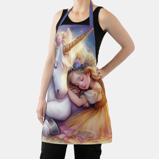 Sleeping Girl Unicorn Dreamscape Apron (Insitu)