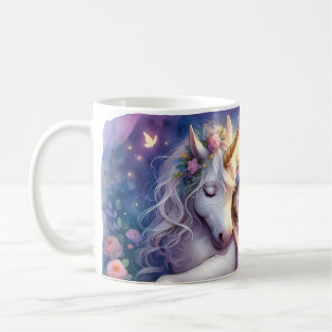 Sleeping Girl Unicorn Dreamscape Coffee Mug