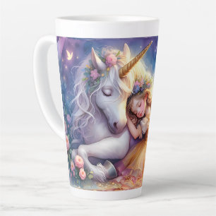 Sleeping Girl Unicorn Dreamscape Latte Mug