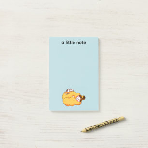 Sleeping Girl with Cozy Cat Post-it Notes