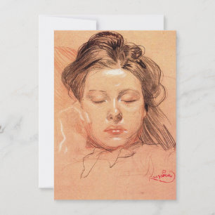 Sleeping Girl's Face (by Frantisek Kupka) Card