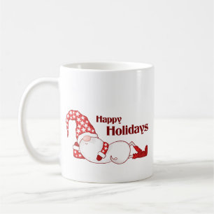 Sleeping Gnome Happy Holidays Funny Coffee Mug