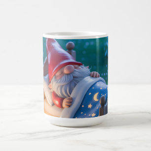 Sleeping Gnome in Nighttime Garden Coffee Mug