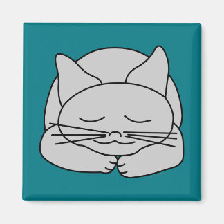 Sleeping Grey Cat Magnet