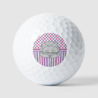 Sleeping Grey Cat Pattern Golf Balls