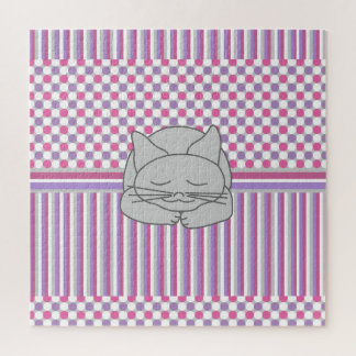 Sleeping Grey Cat Pattern  Jigsaw Puzzle