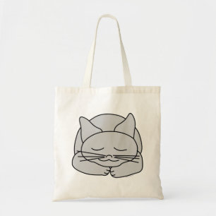 Sleeping Grey Cat Tote Bag