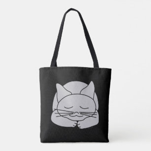 Sleeping Grey Cat Tote Bag