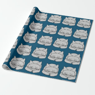 Sleeping Grey Cat Wrapping Paper