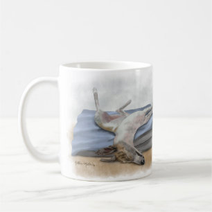 Sleeping Greyhound Cartoon Coffee Mug