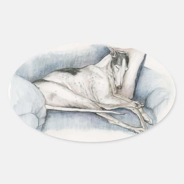 Sleeping greyhound Sticker (Front)