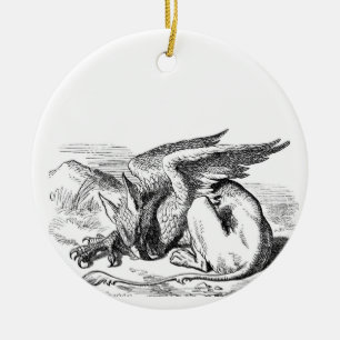 Sleeping Griffin Ceramic Tree Decoration