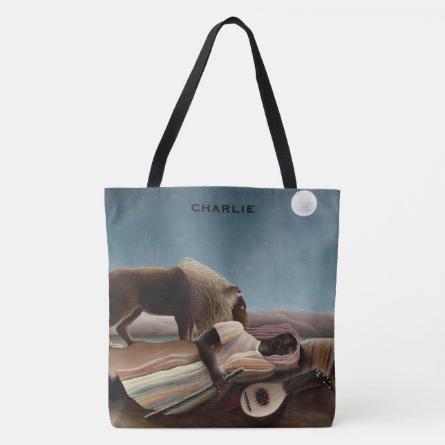 "Sleeping Gypsy" art custom monogram bags (Front)