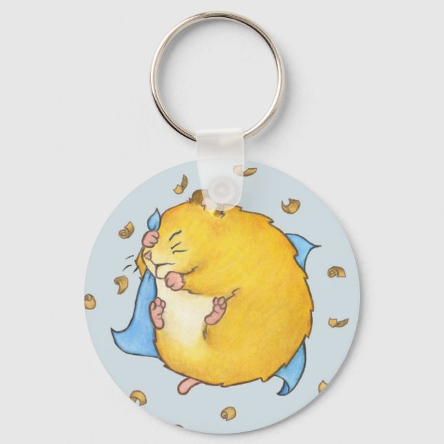 Sleeping Hamster Ted Key Ring (Front)
