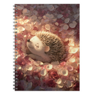 Sleeping Hedgehog Rose Petal Notebook