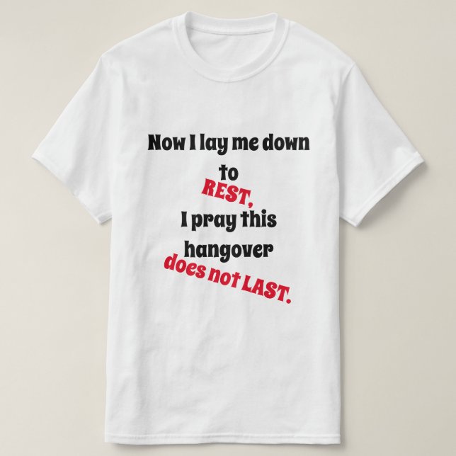 Sleeping It Off Novelty T-Shirt (Design Front)