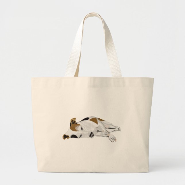 Sleeping Jack Russell Large Tote Bag (Front)