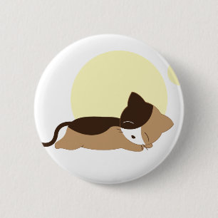 Sleeping Kitten 6 Cm Round Badge