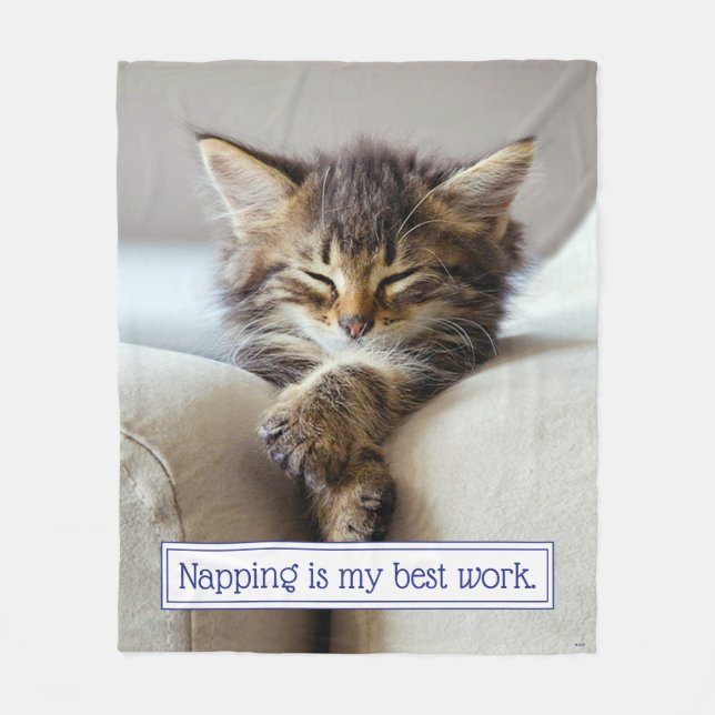 Sleeping Kitten Fleece Blanket (Front)