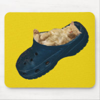 Sleeping Kitten In Croc Shoe, Mousepad