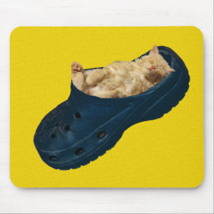 Sleeping Kitten In Croc Shoe, Mousepad