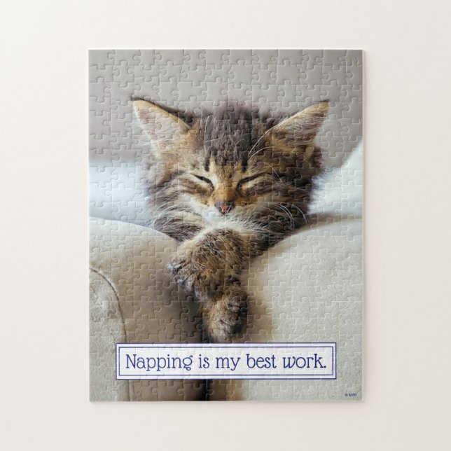 Sleeping Kitten Jigsaw Puzzle (Vertical)