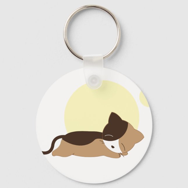 Sleeping Kitten Key Ring (Front)