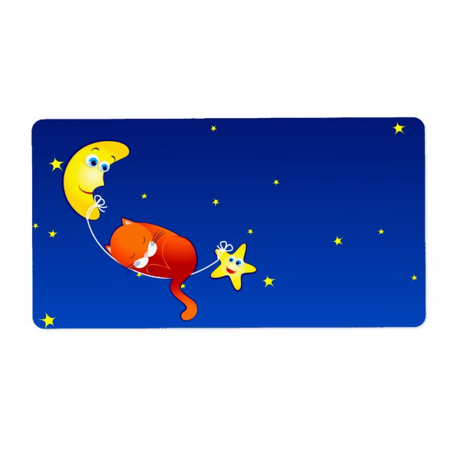 Sleeping kitten, label (Front)