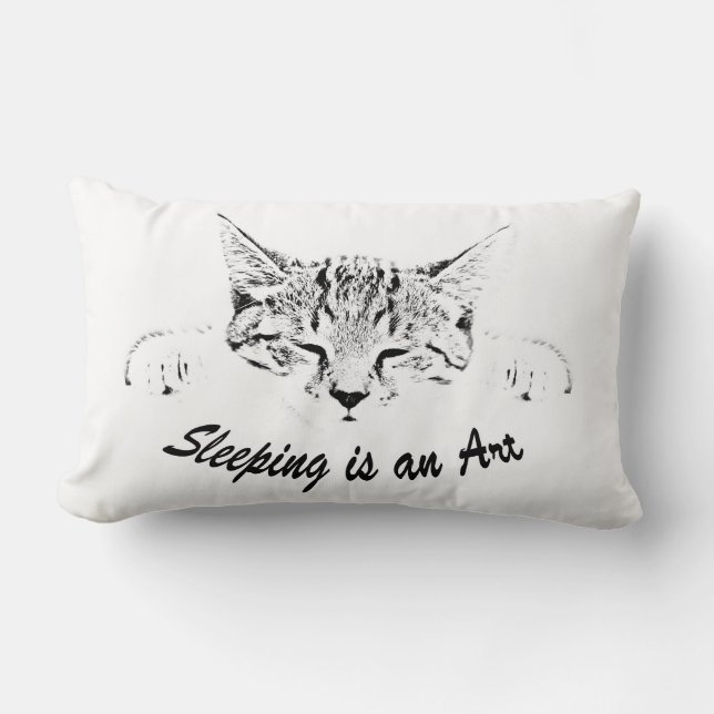 Sleeping kitten lumbar cushion (Front)