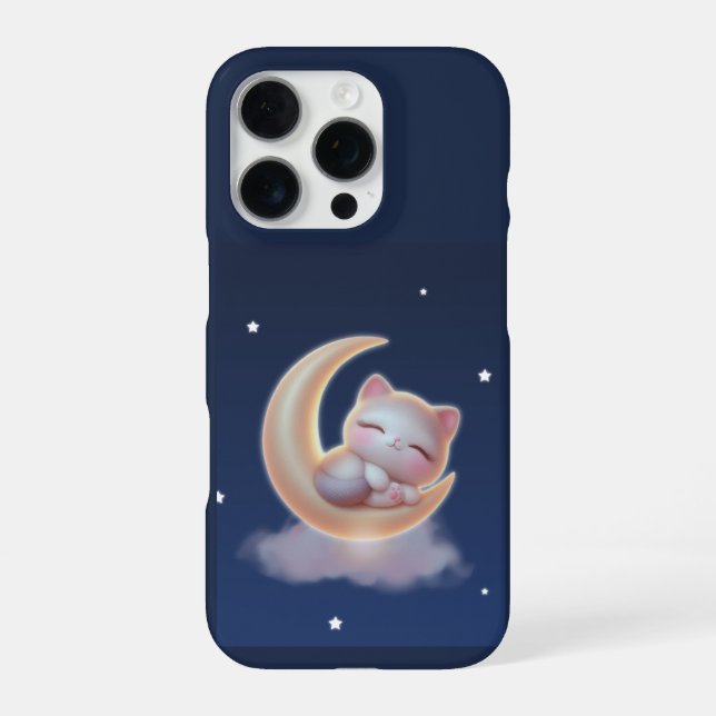 Sleeping Kitten Moon – Cute Kawaii Phone Case (Back)
