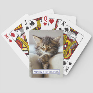 Sleeping Kitten Playing Cards