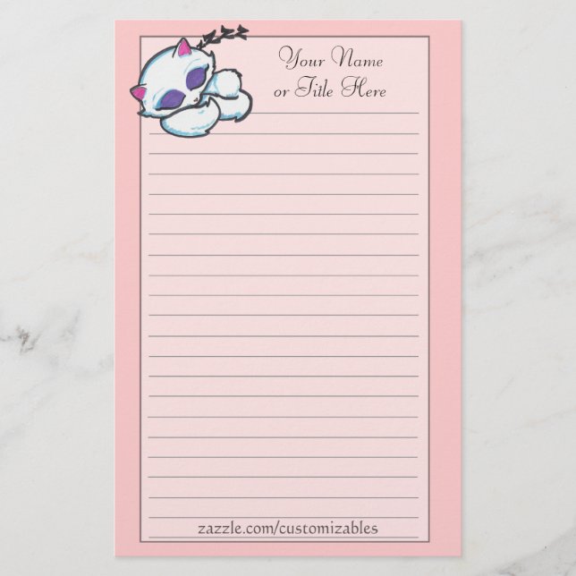 Sleeping kitten stationery (Front)