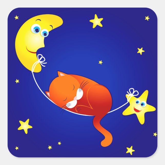 Sleeping kitten, sticker (Front)