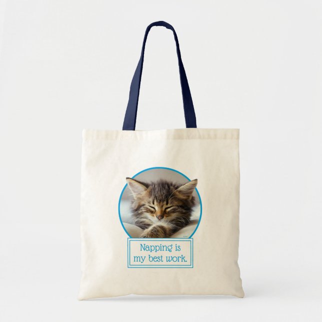 Sleeping Kitten Tote Bag (Front)