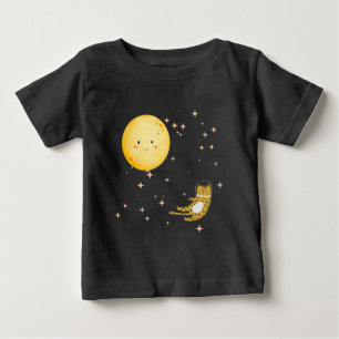 Sleeping kitty and the moon baby T-Shirt
