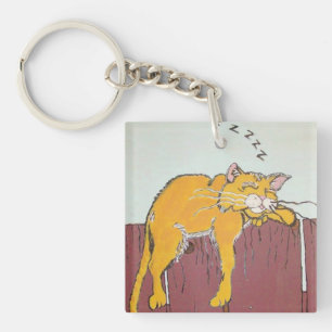 Sleeping Kitty Keychain