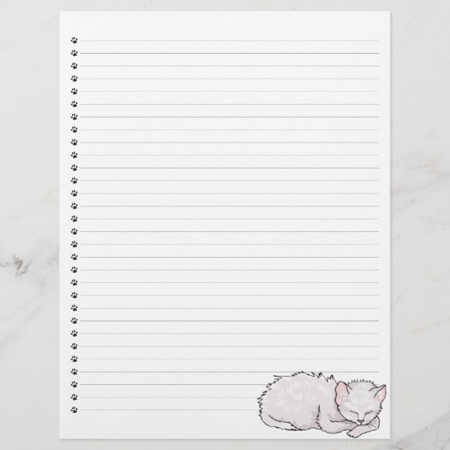 Sleeping Kitty Lined Letterhead (Front)