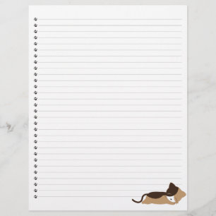 Sleeping Kitty Lined Pet Letterhead